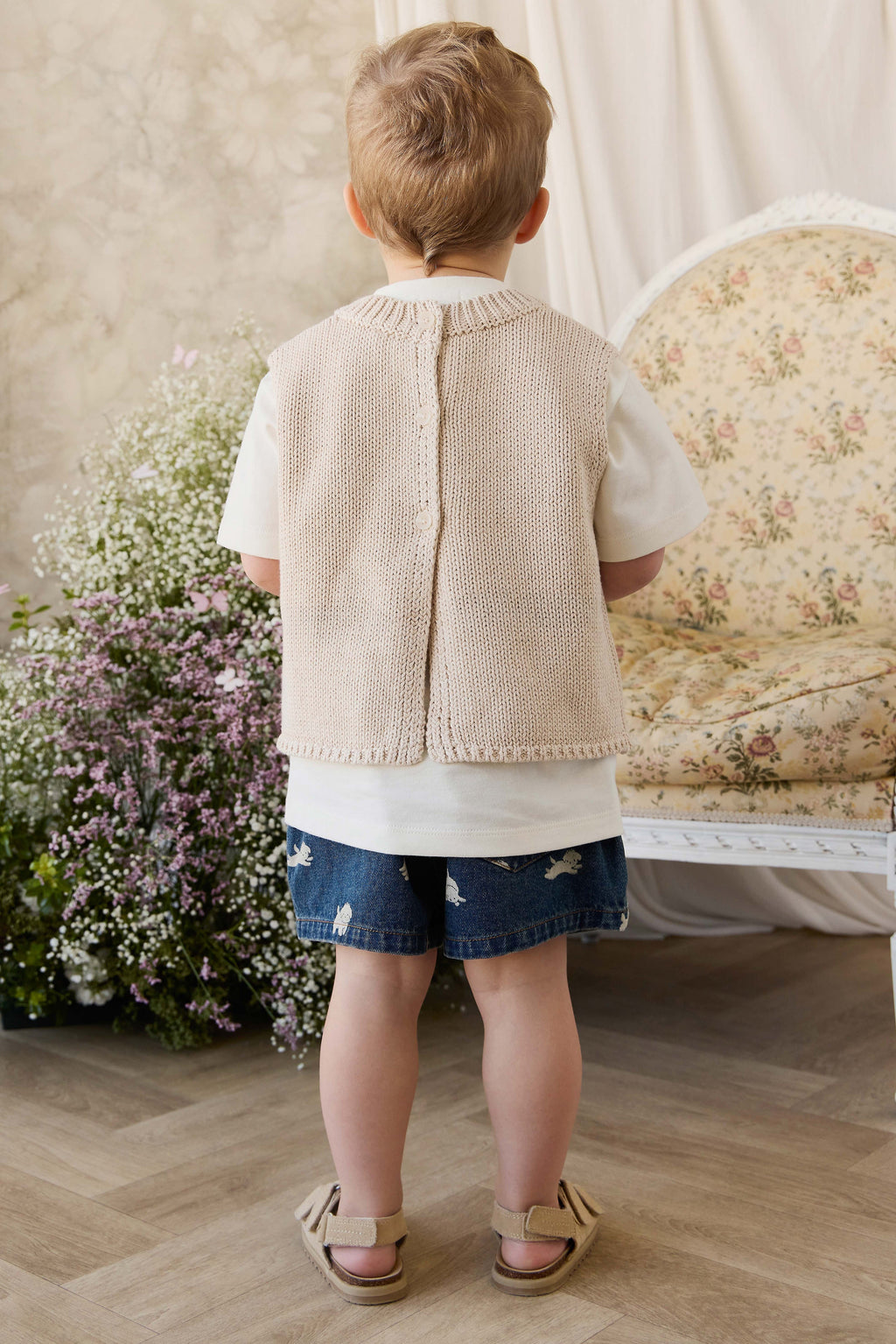 Drew Knit Vest - Vintage Linen