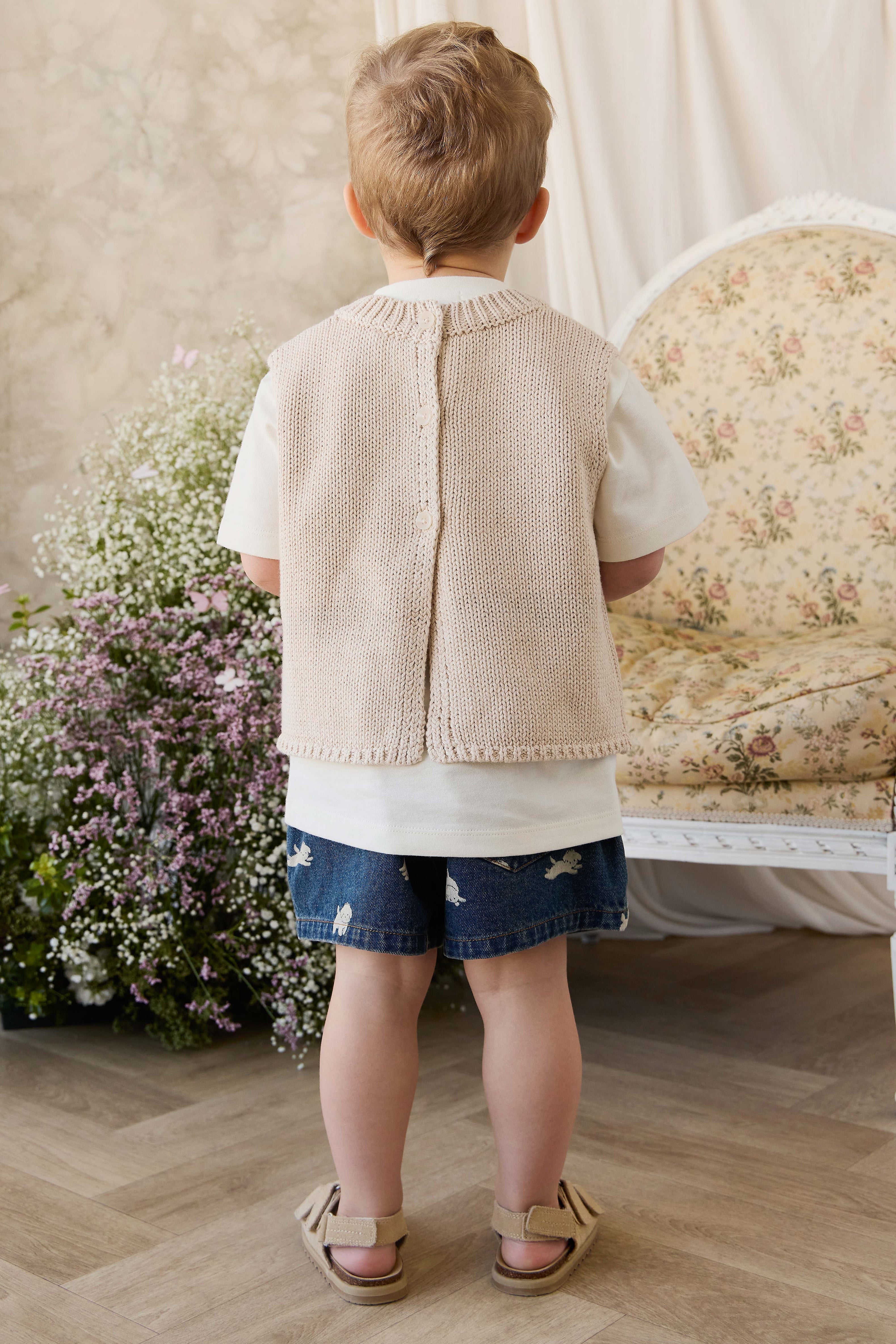 Drew Knit Vest - Vintage Linen