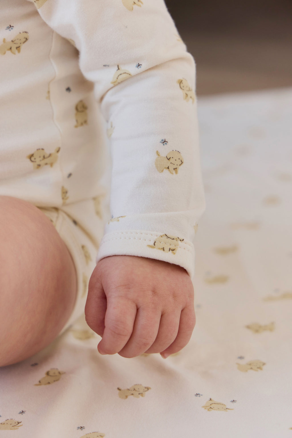 Organic Cotton Cassius Long Sleeve Bodysuit - Playful Honey