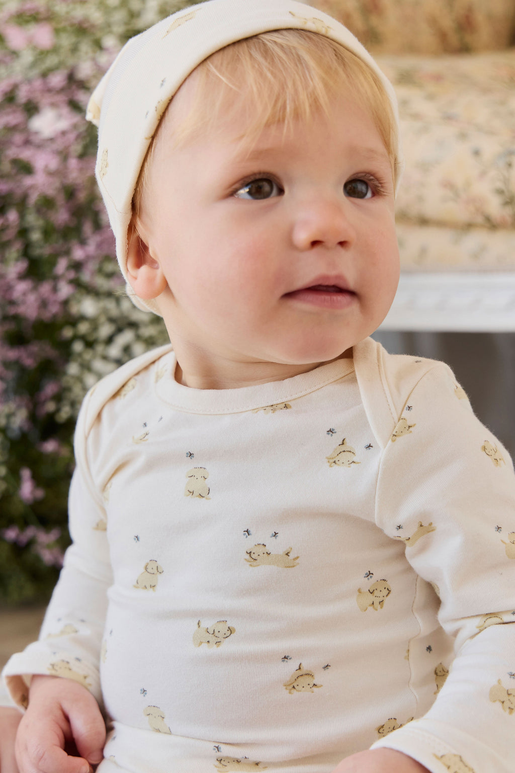 Organic Cotton Cassius Long Sleeve Bodysuit - Playful Honey