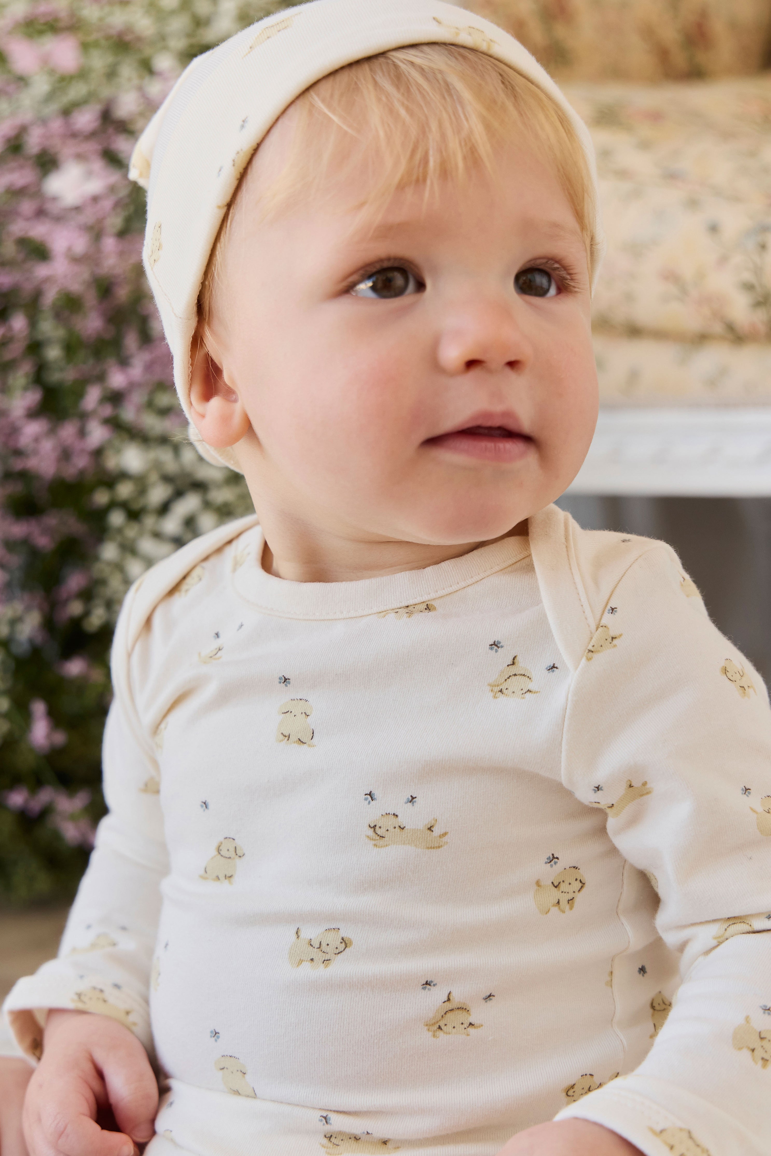Organic Cotton Cassius Long Sleeve Bodysuit - Playful Honey