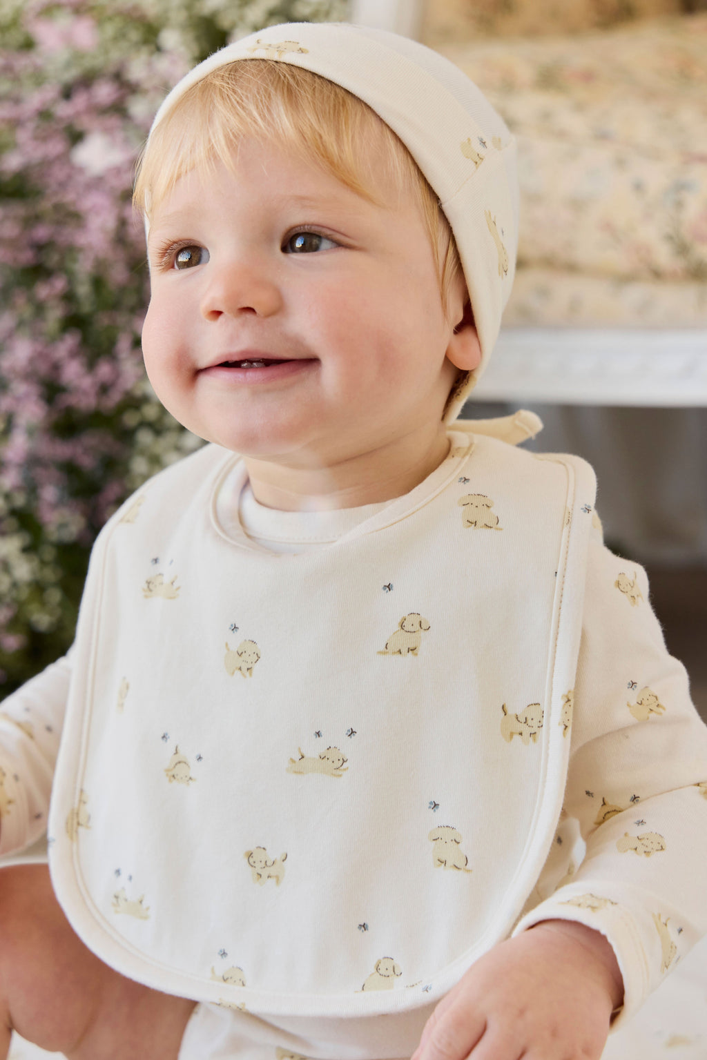 Organic Cotton Bib - Playful Honey