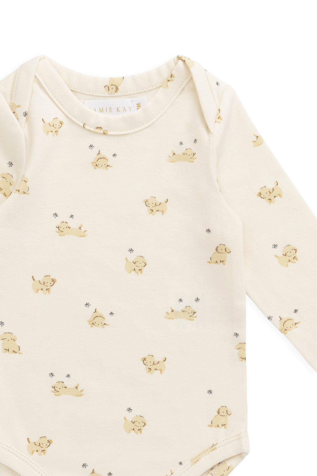 Organic Cotton Cassius Long Sleeve Bodysuit - Playful Honey