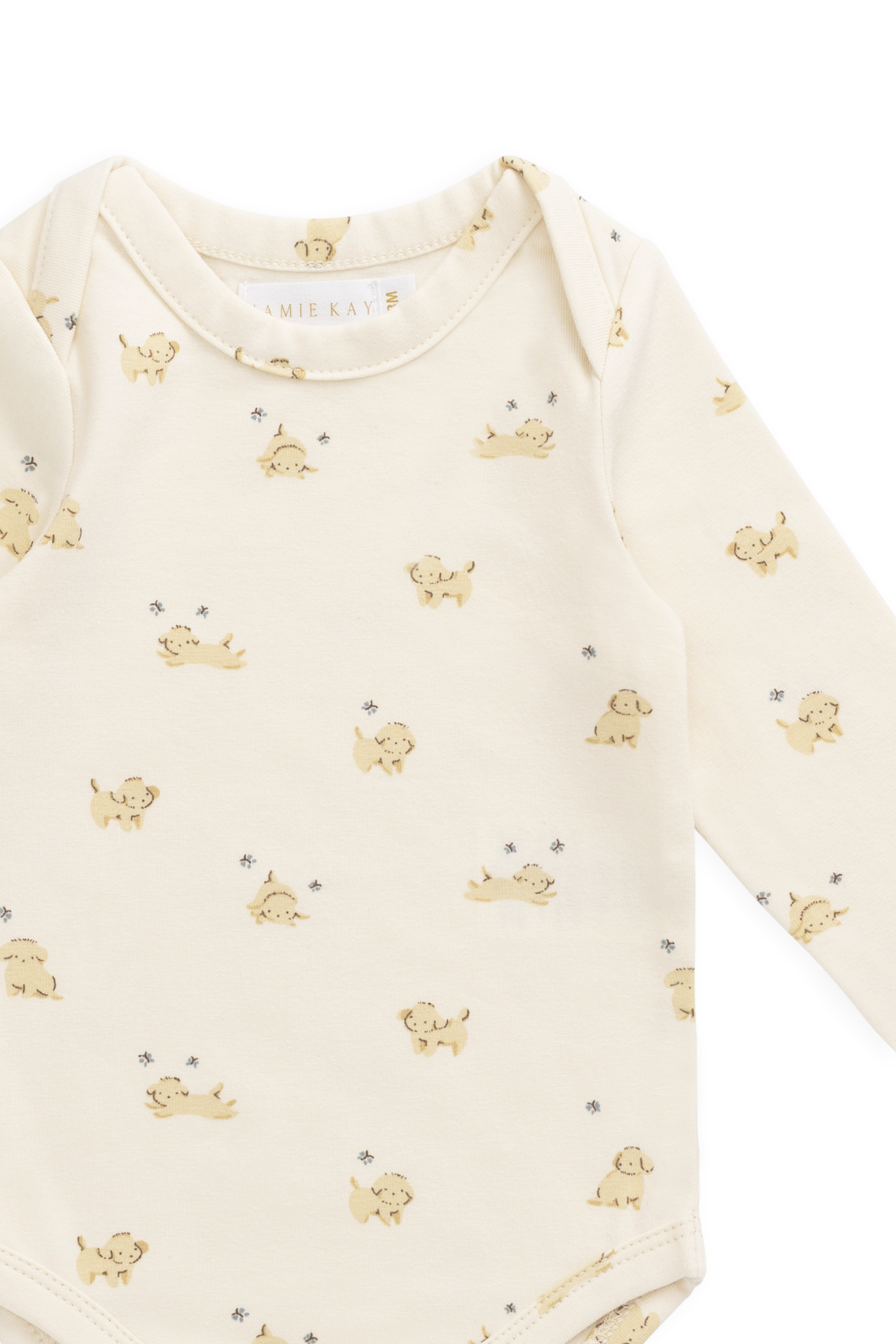 Organic Cotton Cassius Long Sleeve Bodysuit - Playful Honey