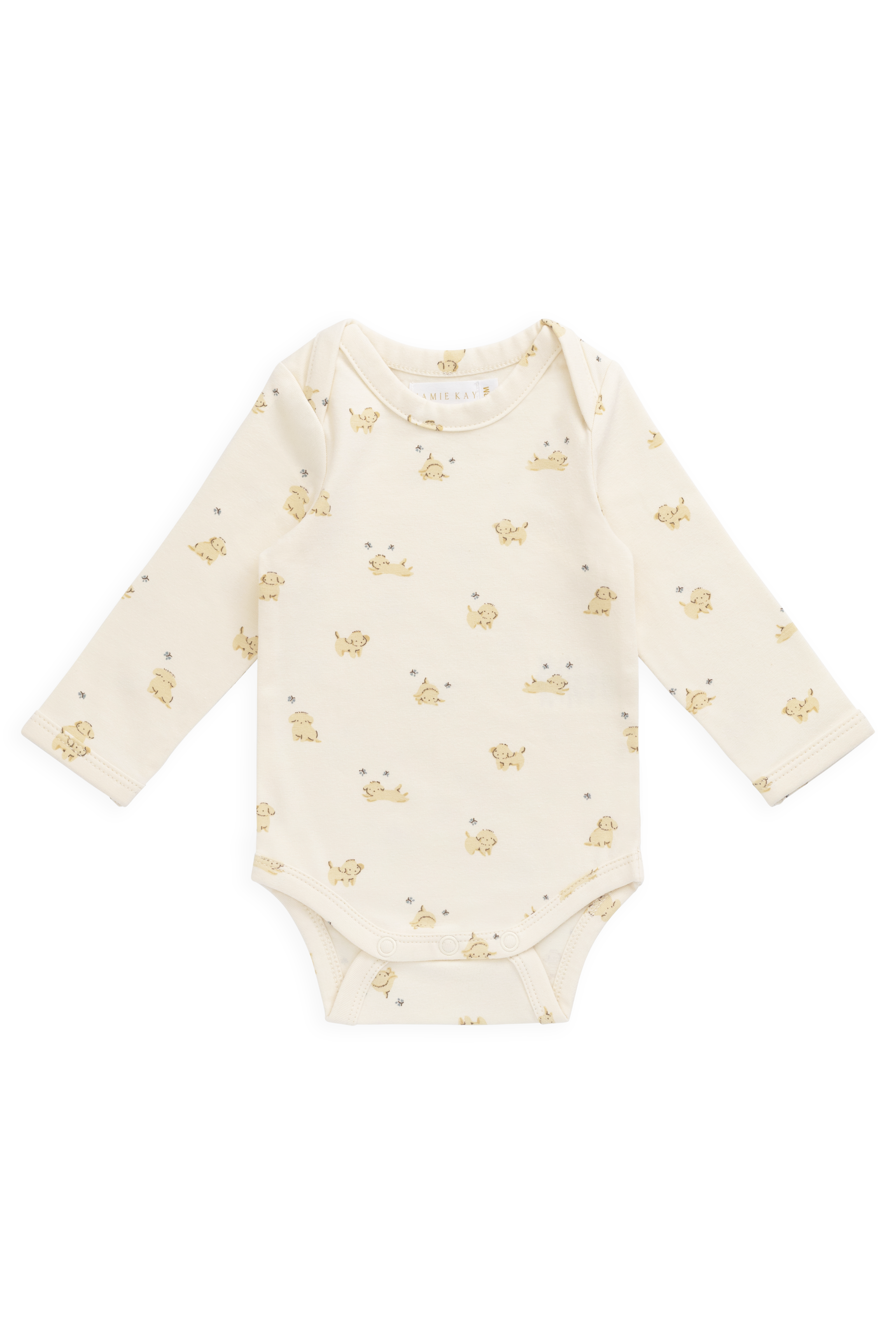 Organic Cotton Cassius Long Sleeve Bodysuit - Playful Honey