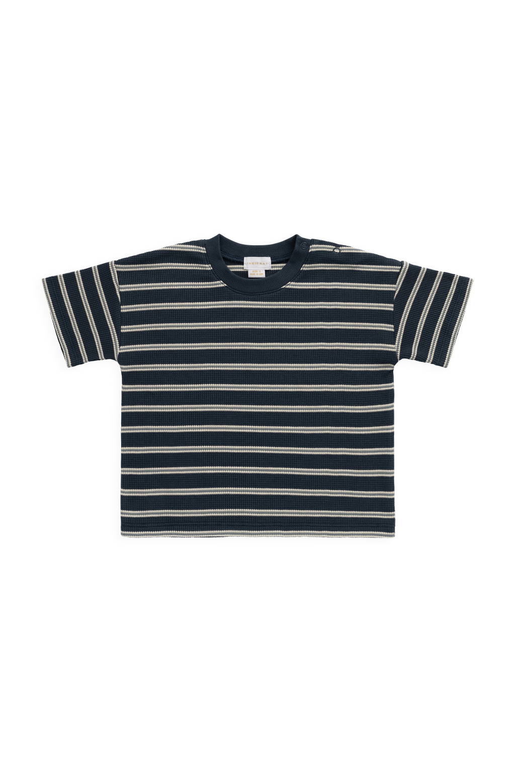 Organic Cotton Waffle Leith Tee - Dreamer Stripe Captain