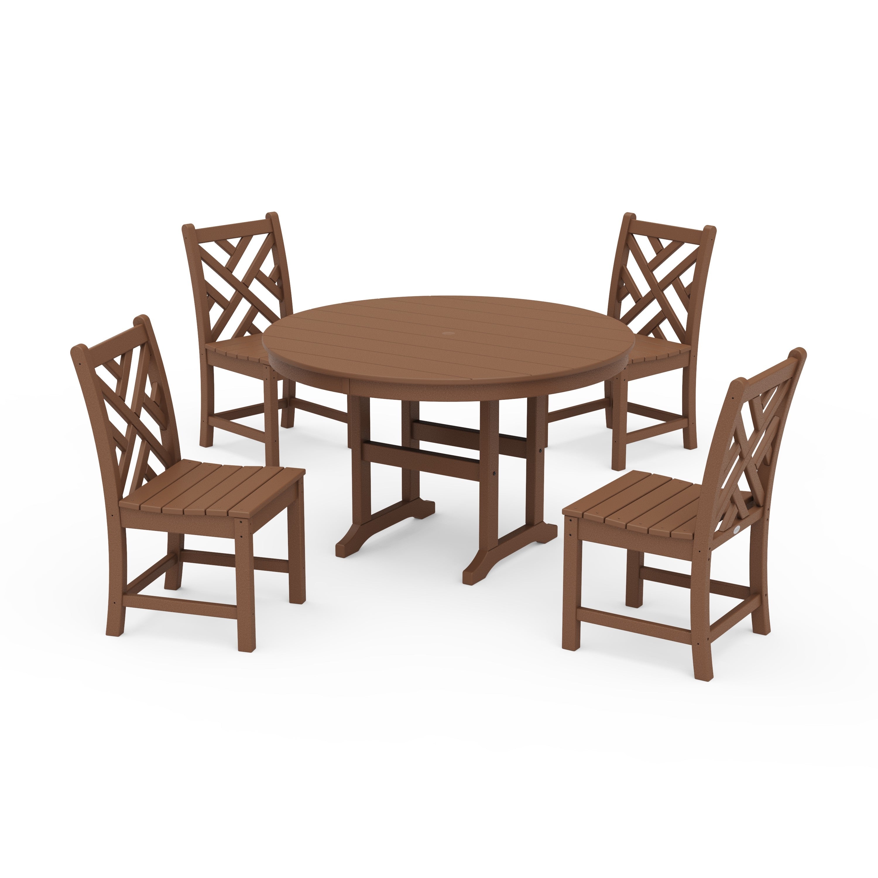Chippendale 5-Piece Round Farmhouse Side Chair Dining Set