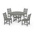 Chippendale 5-Piece Round Farmhouse Side Chair Dining Set