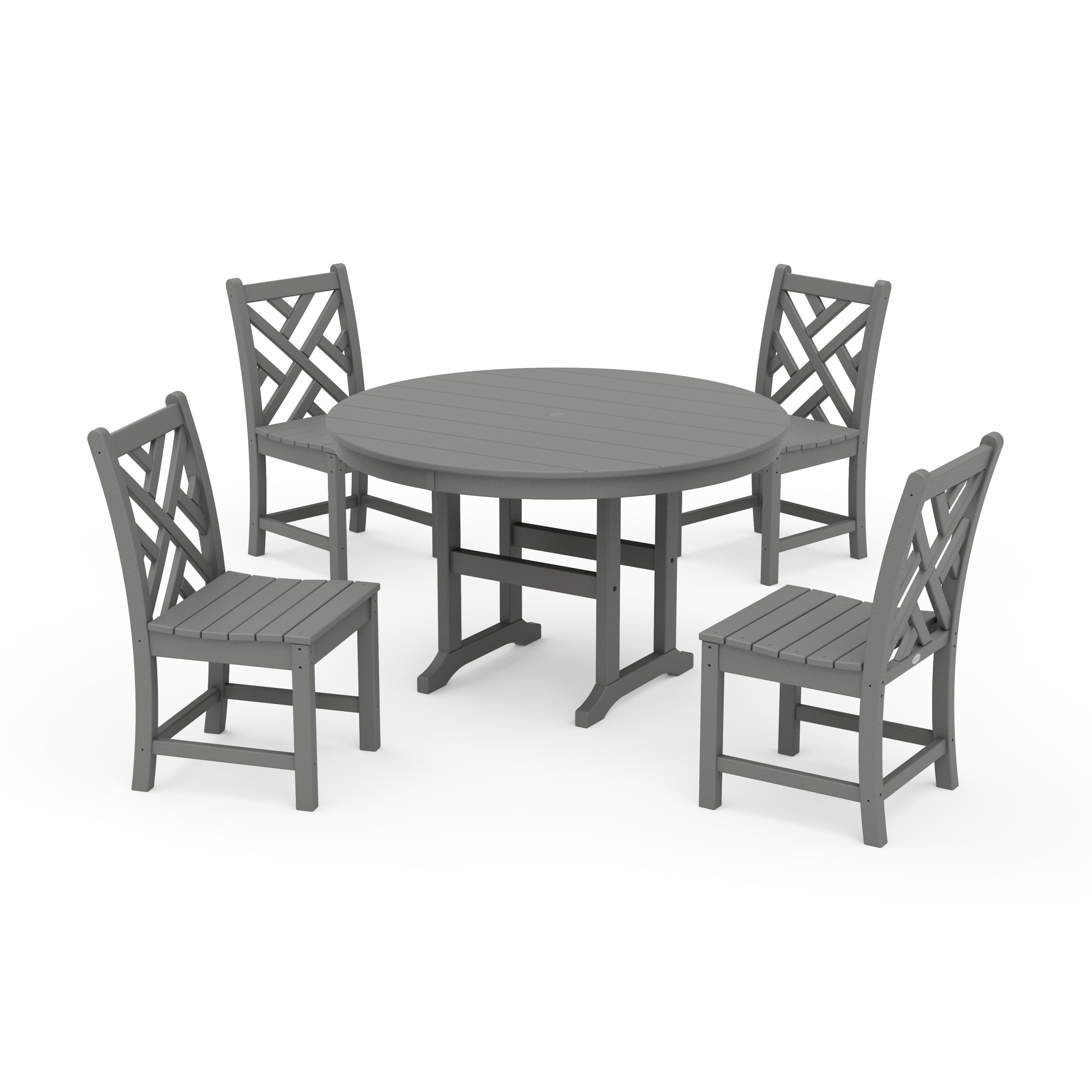 Chippendale 5-Piece Round Farmhouse Side Chair Dining Set