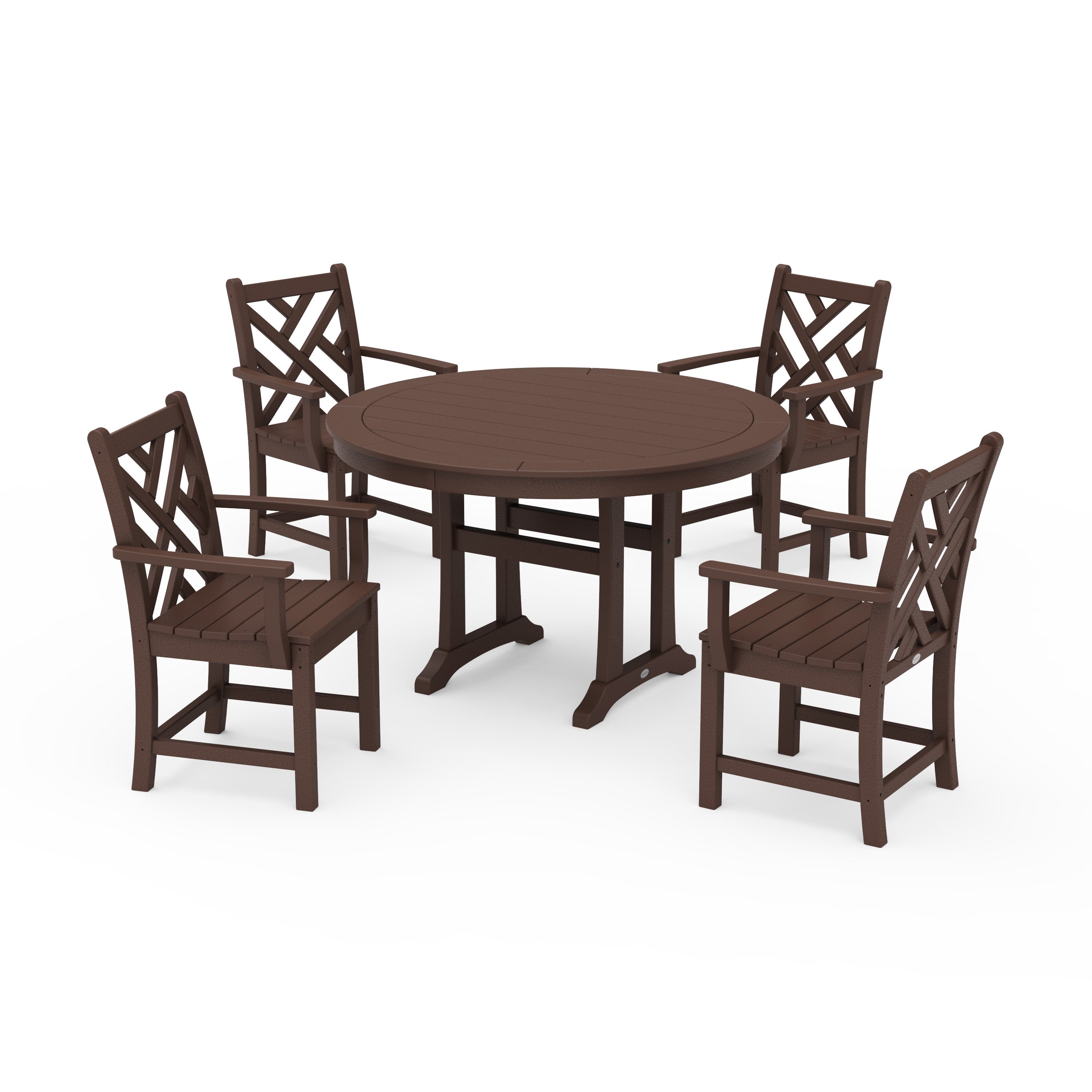 Chippendale 5-Piece Nautical Trestle Dining Arm Chair Set