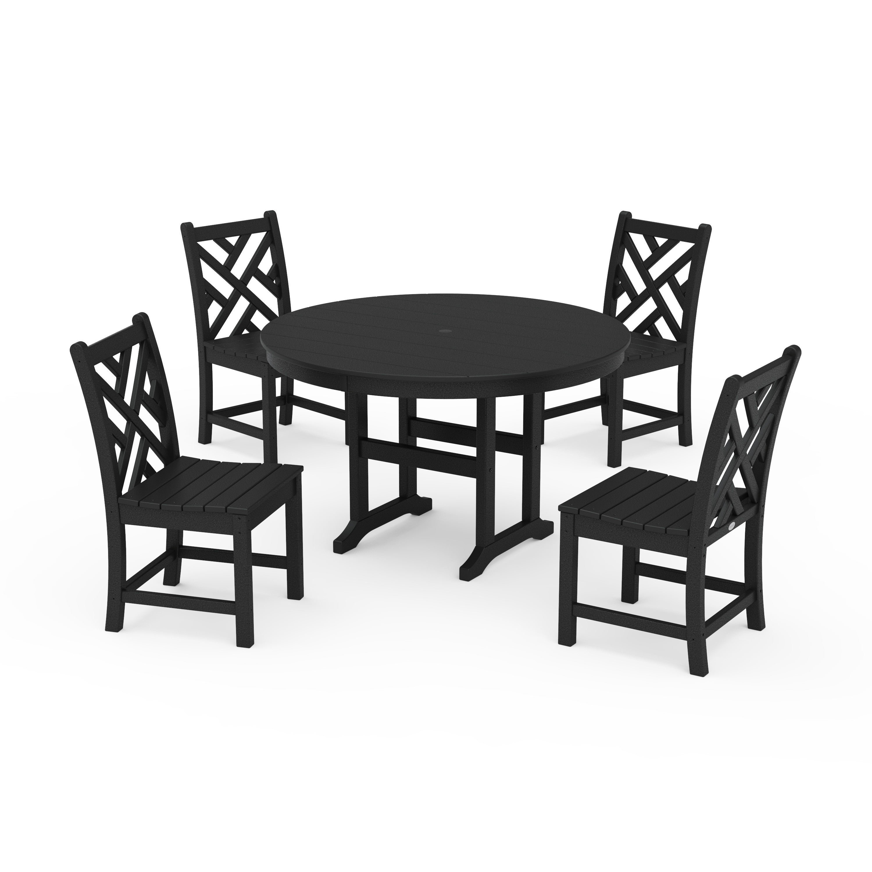 Chippendale 5-Piece Round Farmhouse Side Chair Dining Set