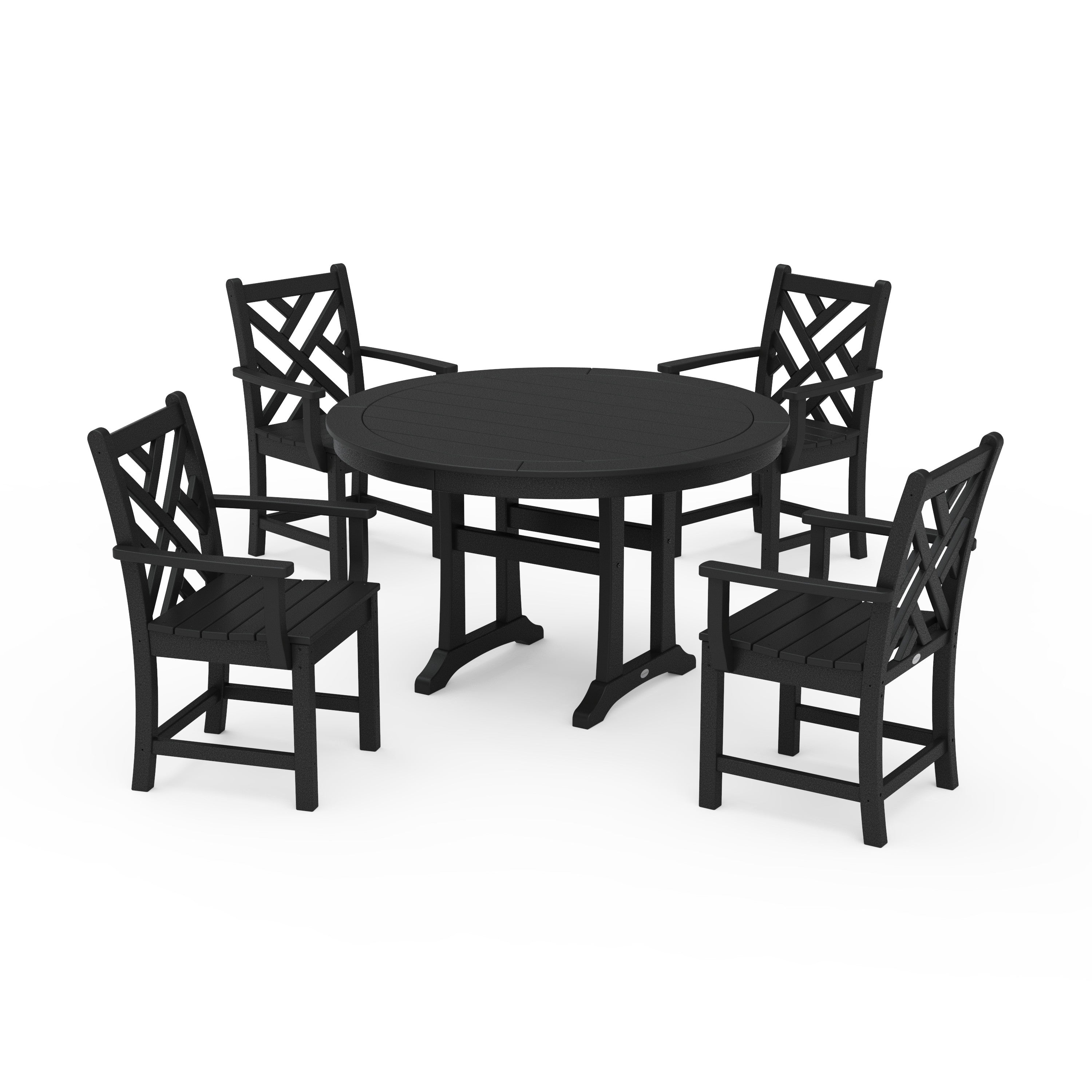 Chippendale 5-Piece Nautical Trestle Dining Arm Chair Set