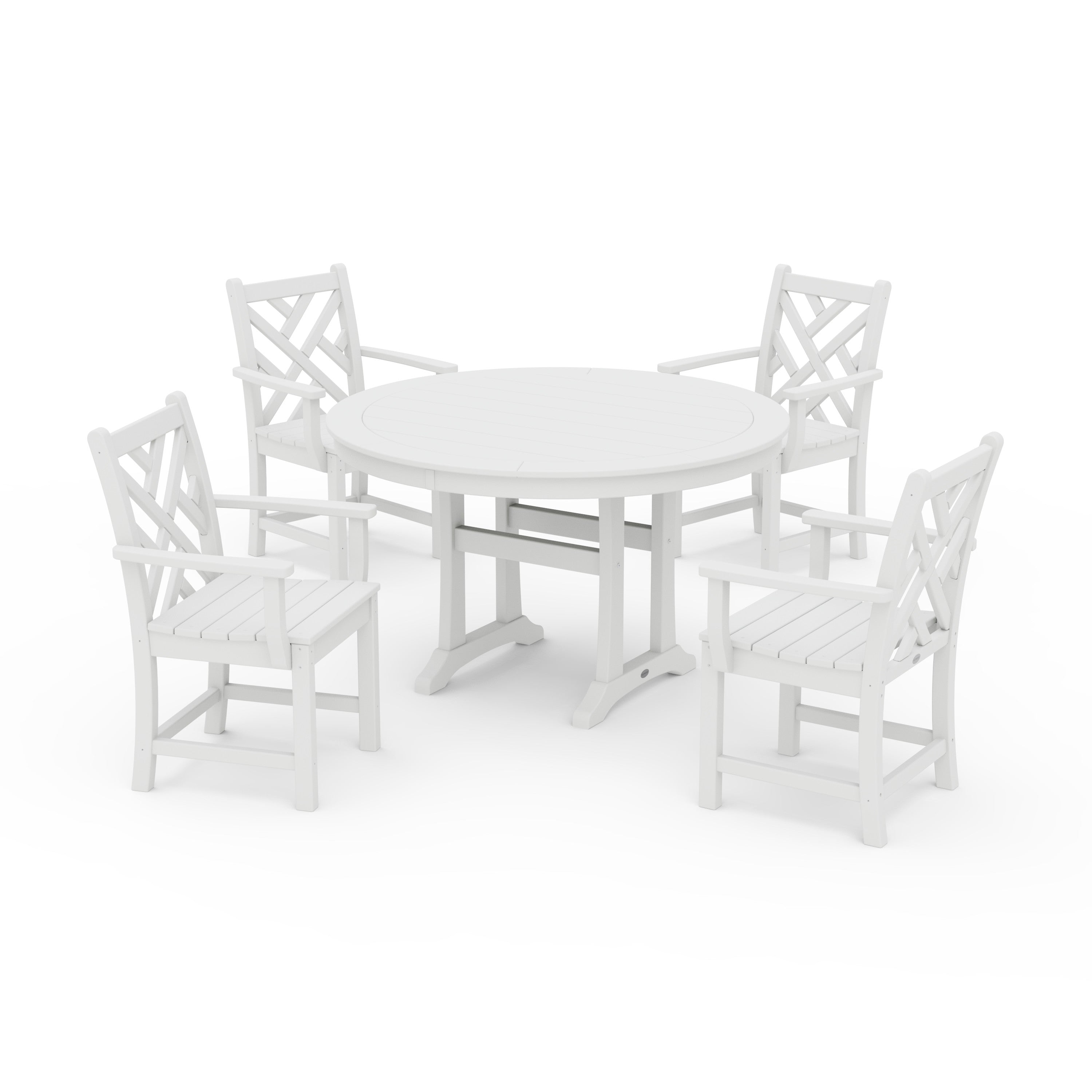 Chippendale 5-Piece Nautical Trestle Dining Arm Chair Set