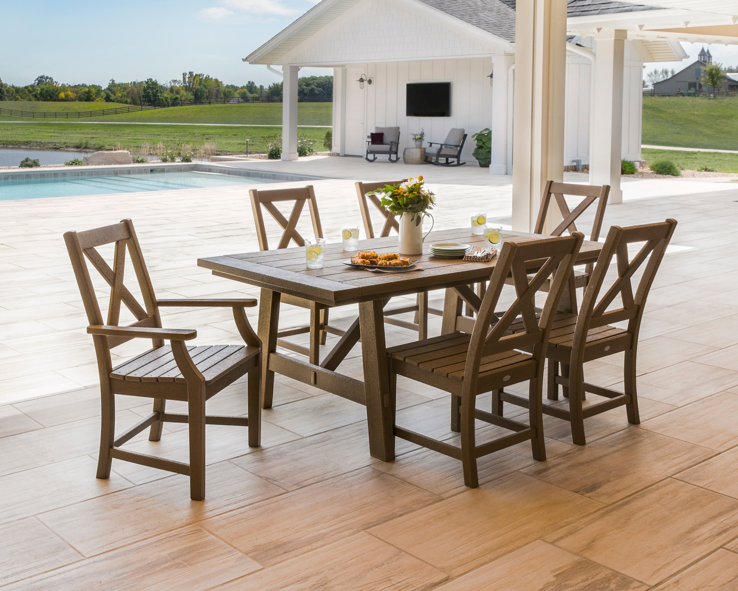 Braxton 7-Piece Rustic Farmhouse Dining Set