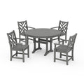 Chippendale 5-Piece Nautical Trestle Dining Arm Chair Set