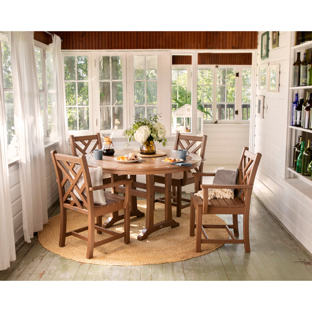 Chippendale 5-Piece Nautical Trestle Dining Arm Chair Set