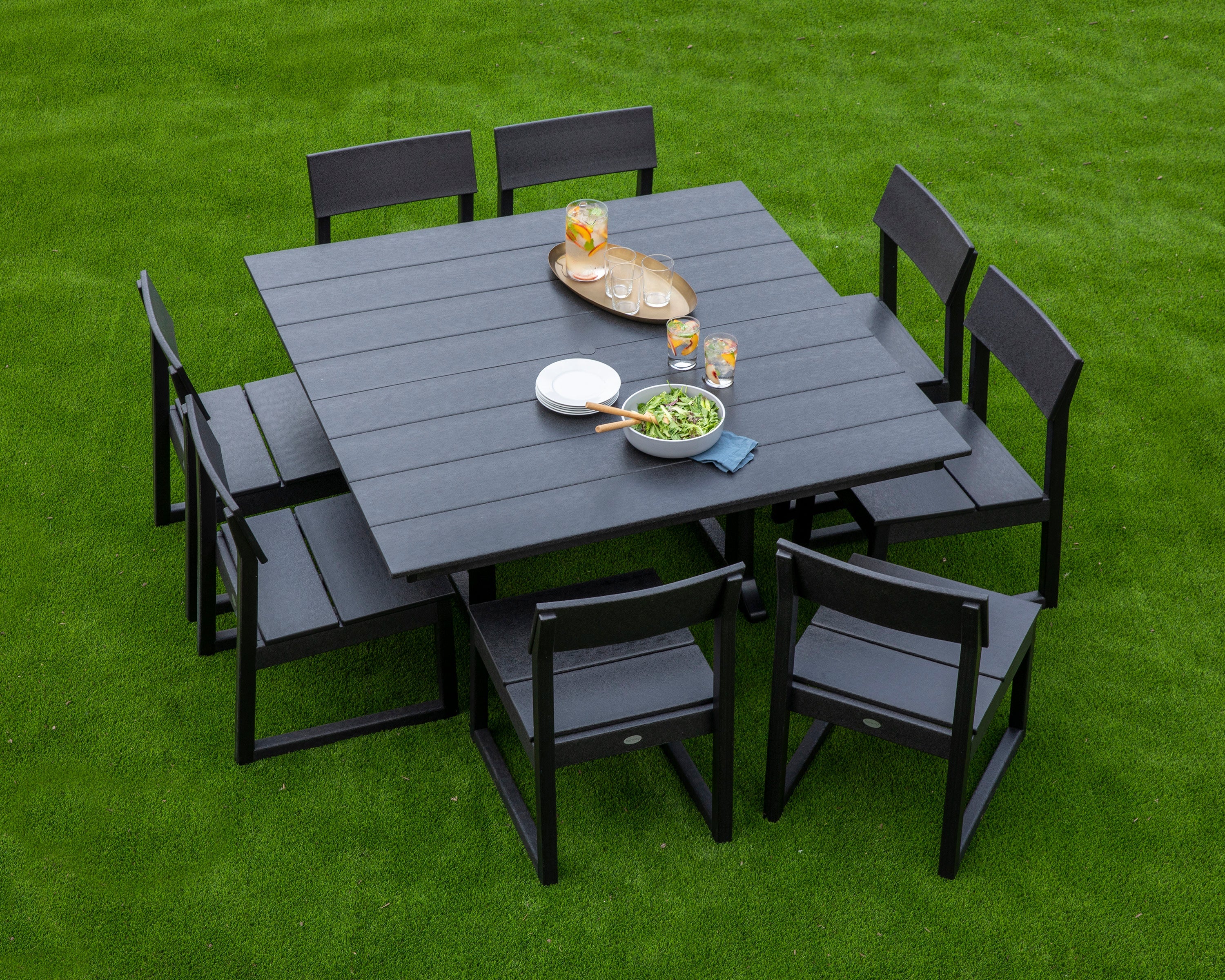 EDGE 9-Piece Farmhouse Trestle Dining Set
