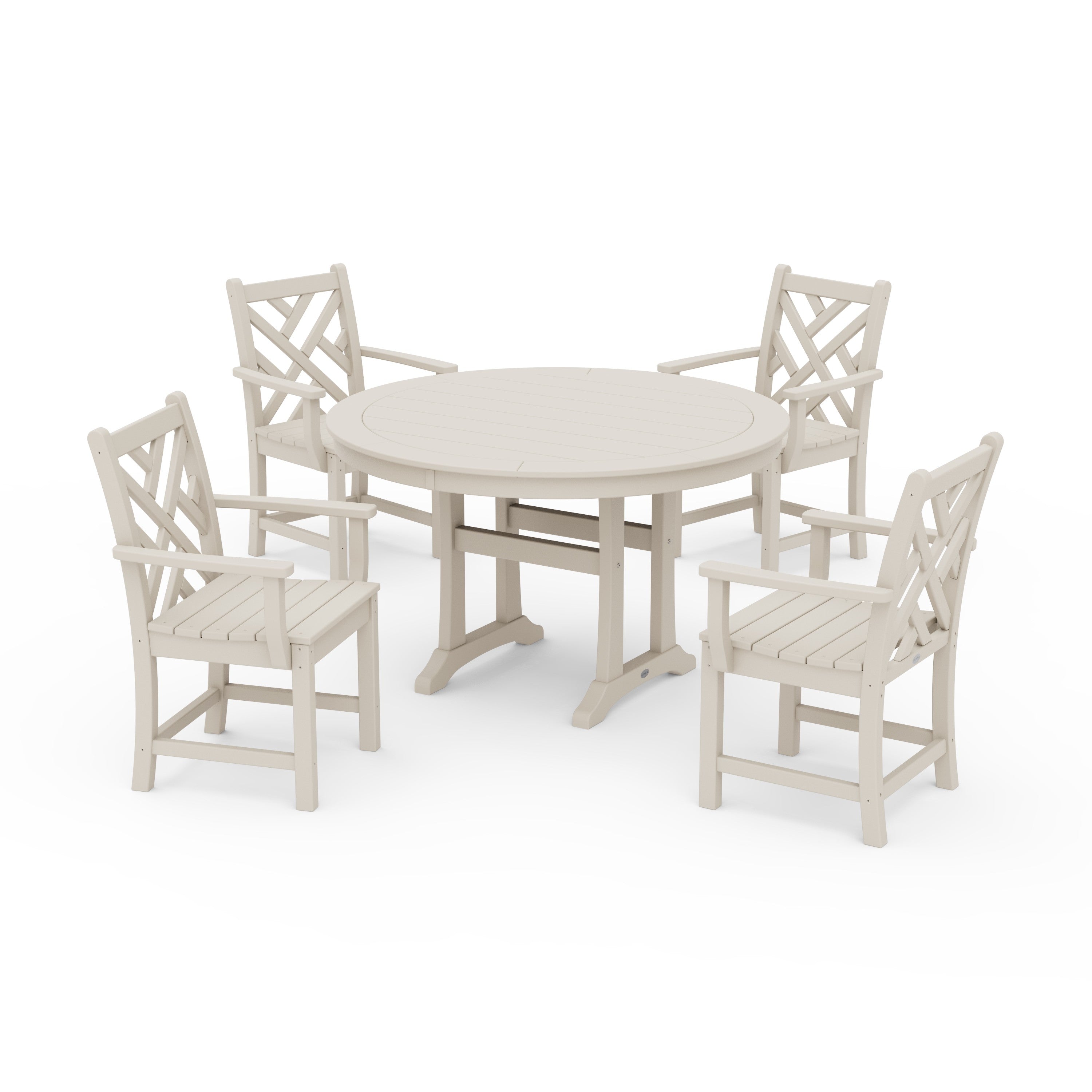 Chippendale 5-Piece Nautical Trestle Dining Arm Chair Set