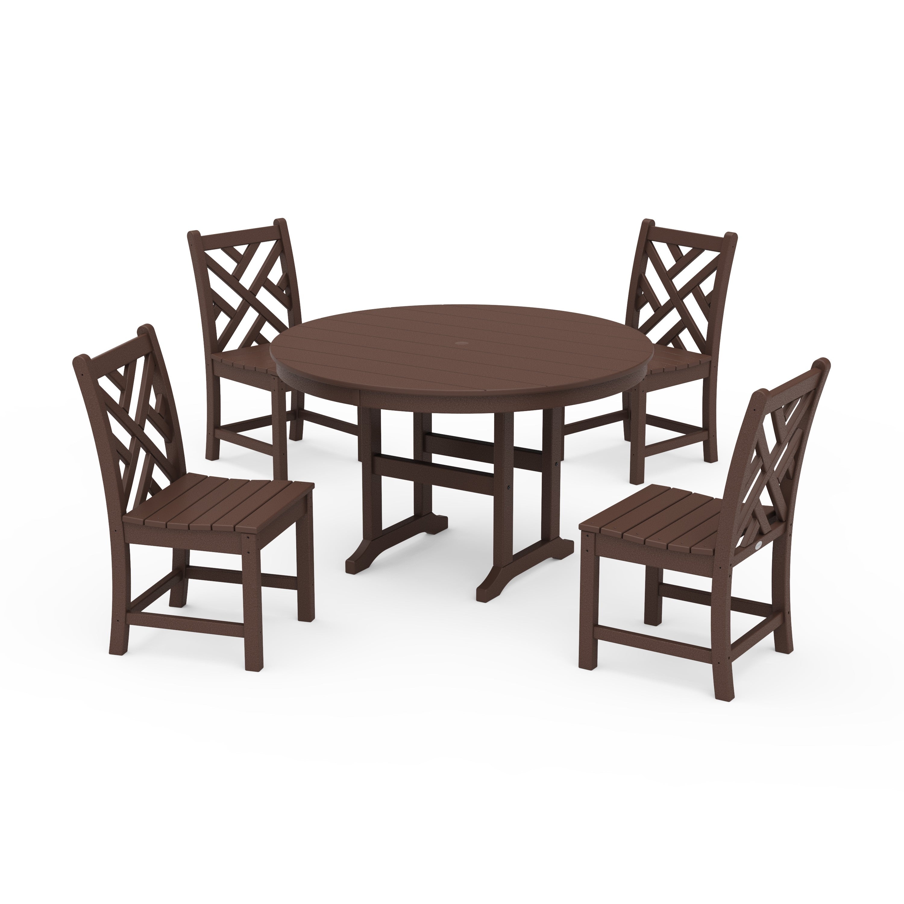 Chippendale 5-Piece Round Farmhouse Side Chair Dining Set