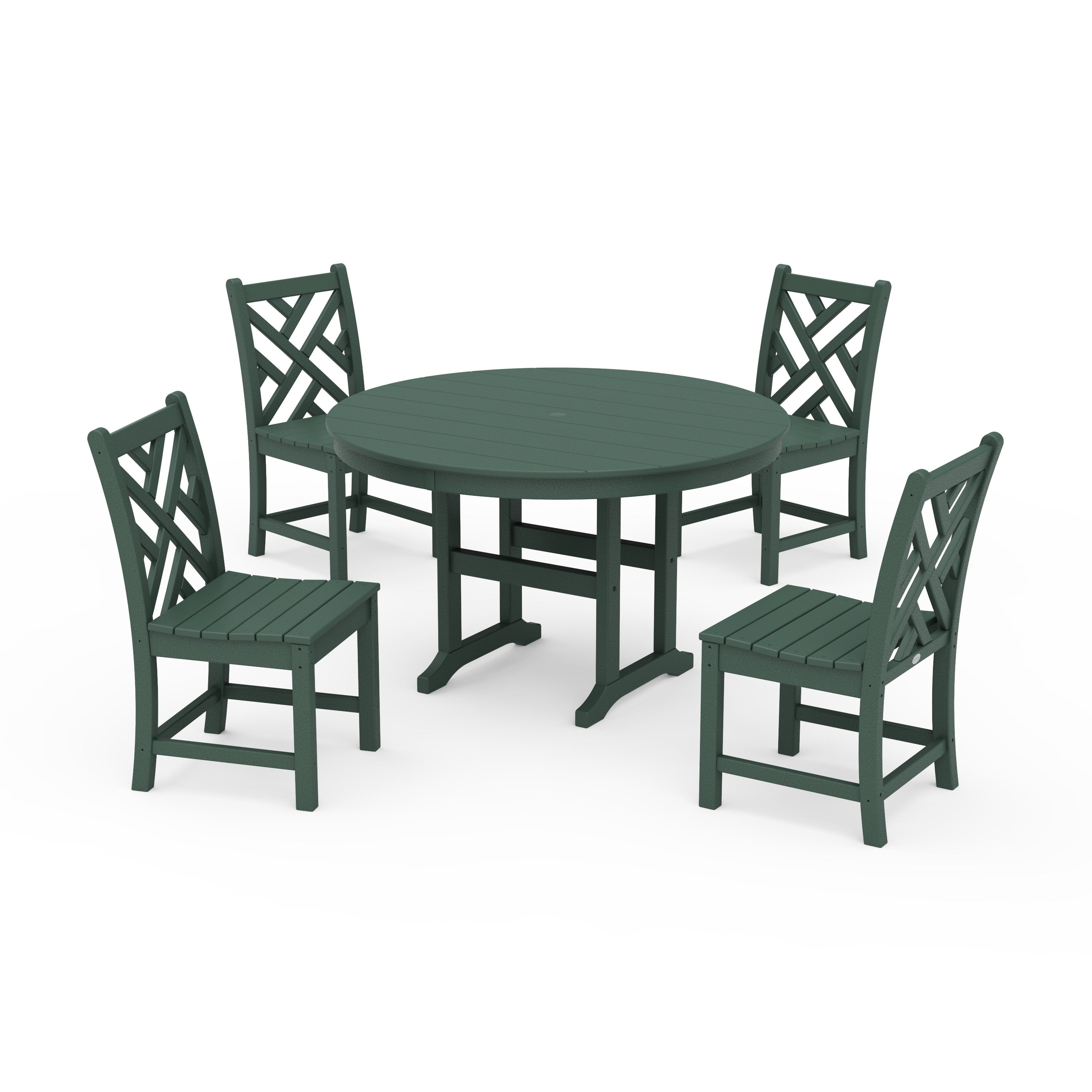 Chippendale 5-Piece Round Farmhouse Side Chair Dining Set