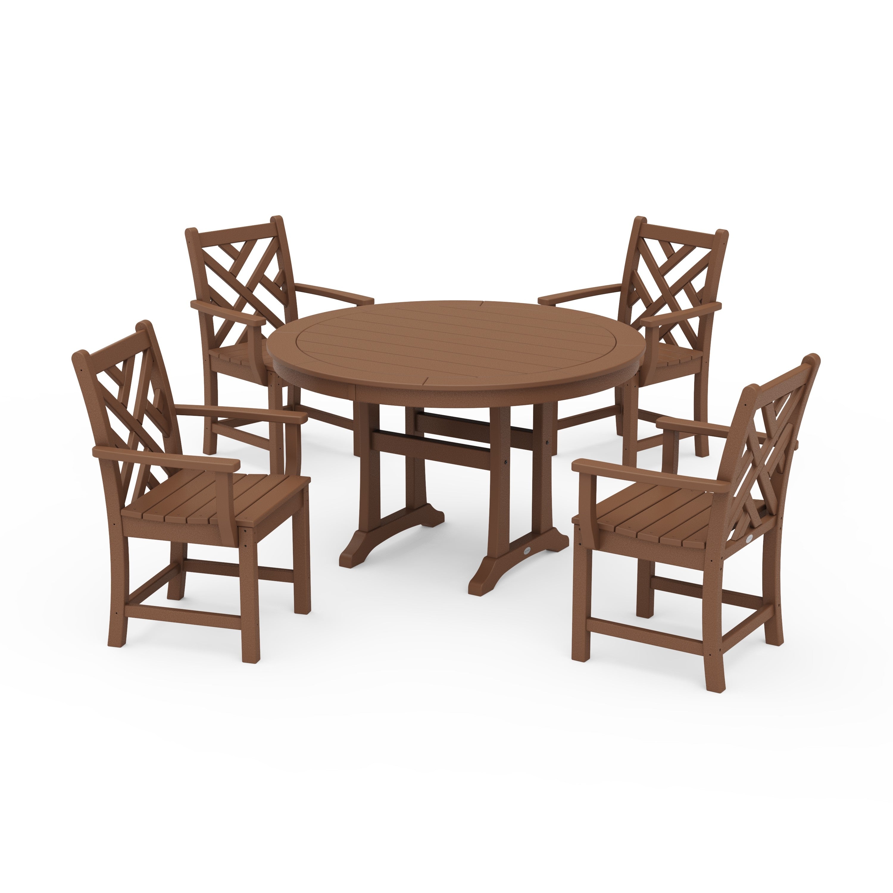 Chippendale 5-Piece Nautical Trestle Dining Arm Chair Set