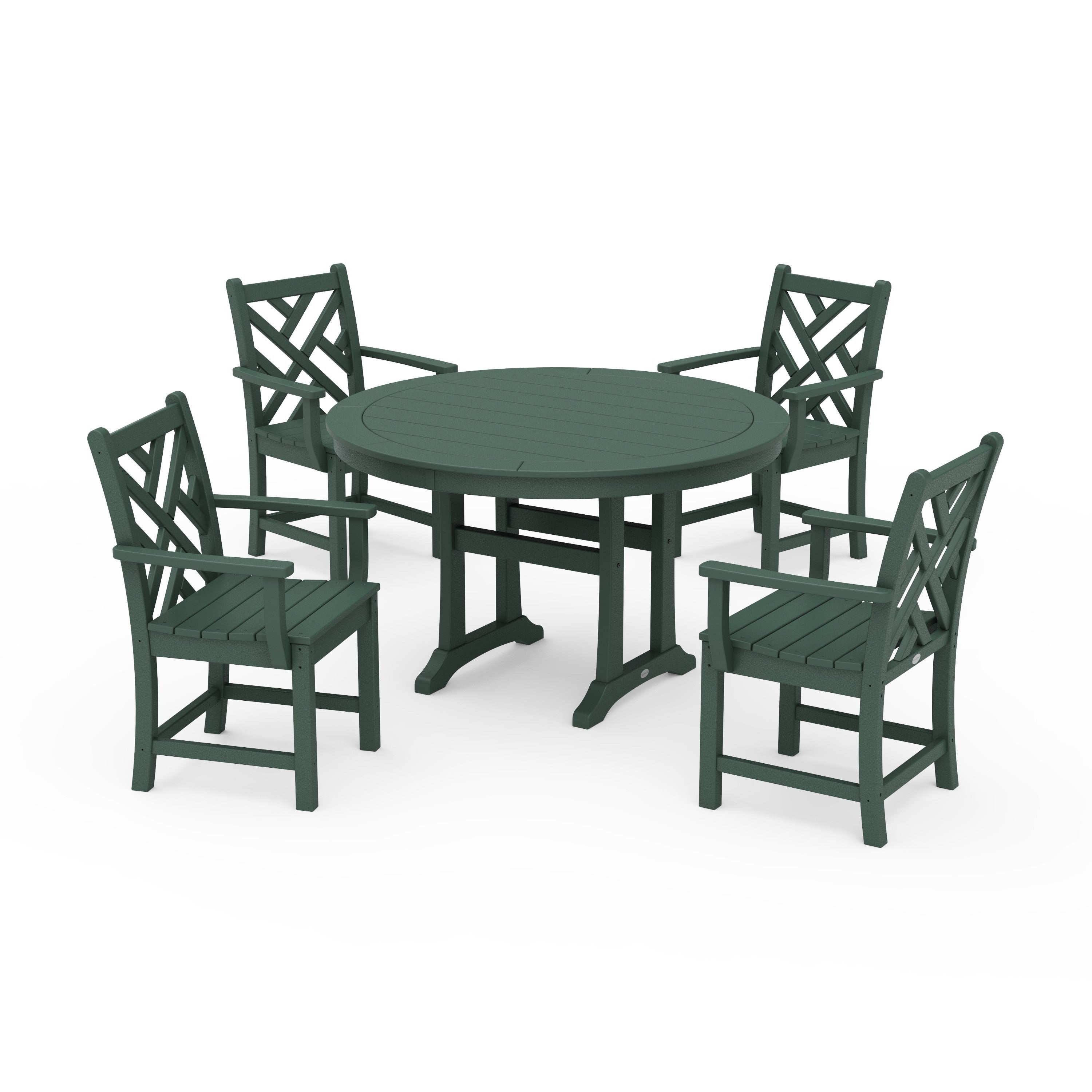 Chippendale 5-Piece Nautical Trestle Dining Arm Chair Set